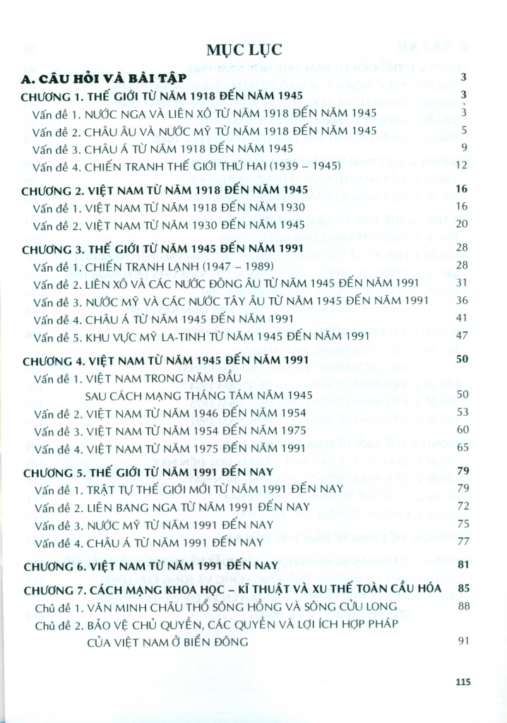 BÀI TẬP PHÁT TRIỂN NĂNG LỰC LỊCH SỬ LỚP 9 (Theo chương trình GDPT mới)